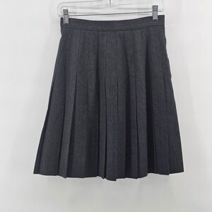 Talbots Pleated Skirt Women 6P Gray 100% Worsted Wool Mini Knife Pleat Made USA